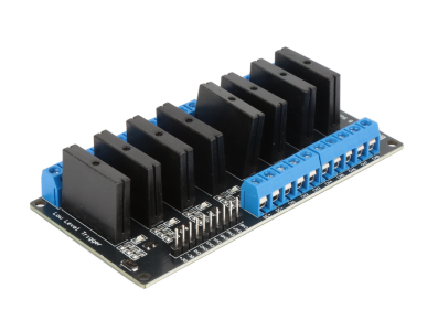 M&oacute;dulo de rel&eacute; estado s&oacute;lido (SSR) 8 canais 3&ndash;24V, controle DC por n&iacute;vel baixo com fus&iacute;vel resistivo - Imagem 1