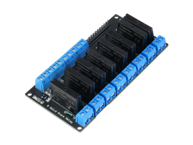 M&oacute;dulo de Rel&eacute; Estado S&oacute;lido (SSR) 8 canais 3&ndash;24V controle DC n&iacute;vel alto com fus&iacute;vel resistivo - Imagem 1