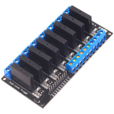 M&oacute;dulo de rel&eacute; de estado s&oacute;lido (SSR) 8 canais 12 V, controle DC n&iacute;vel alto, 250 V 2 A, com fus&iacute;vel resistivo