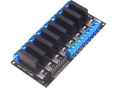 M&oacute;dulo de rel&eacute; de estado s&oacute;lido (SSR) 8 canais 24V controle DC n&iacute;vel alto 250V 2A com fus&iacute;vel resistivo - Imagem 1