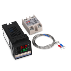 Termostato REXC100 com Rel&eacute; de Estado S&oacute;lido SSR-40DA e Sonda Termopar K 1m, Sa&iacute;da SSR 12V, TC (K, J, S, E) e RTD (PT100, CU)