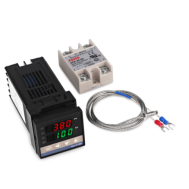 Termostato REXC100 com Rel&eacute; de Estado S&oacute;lido SSR-40DA e Sonda Termopar K 1m, Sa&iacute;da SSR 12V, TC (K, J, S, E) e RTD (PT100, CU)