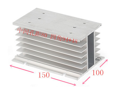 Base dissipadora em alum&iacute;nio formato H para SSR trif&aacute;sico 10A a 100A, tipo pequeno - Imagem 1