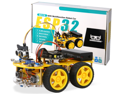 KUONGSHUN Kit Rob&ocirc; Carro 4WD ESP32 Wi‑Fi Multifuncional com Controle por APP (sem bateria) - Imagem 1