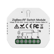 M&oacute;dulo Rel&eacute; Smart 1 Canal Tuya Zigbee RF 3.0 Zero Fire