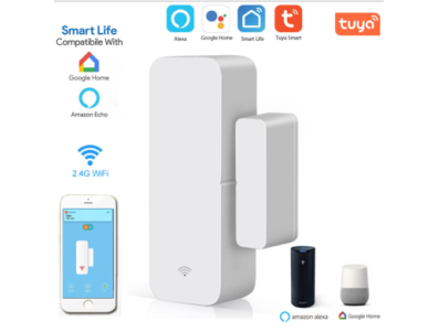 Sensor Magn&eacute;tico Wi‑Fi Tuya Branco - Imagem 1