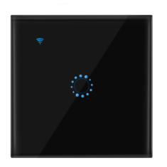 Tuya Wi‑Fi Interruptor Inteligente Touch 1 Canal Tipo 86 Plug EU Preto
