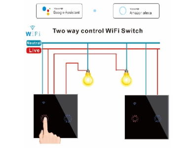 Interruptor Smart Touch Wi‑Fi Tuya 2 Canais com Controle Duplo Ecossistema Tuya - Imagem 1