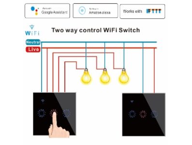 Interruptor Touch Inteligente Wi‑Fi Tuya 3 Canais com Duplo Controle - Imagem 1