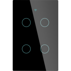 Tuya Smart Touch preto Wi‑Fi e RF433