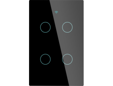 Tuya Smart Touch preto Wi‑Fi e RF433 - Imagem 1