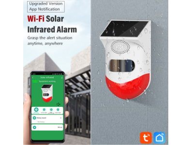 Alarme Externo Solar Wi‑Fi com Infravermelho Tuya - Imagem 1