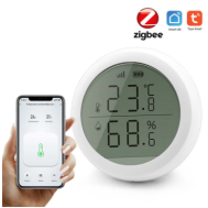 Term&ocirc;metro e Higr&ocirc;metro Eletr&ocirc;nico Tuya ZigBee com Tela Grande, Interno