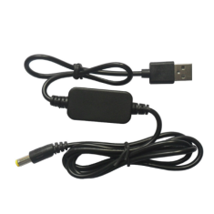 Cabo booster USB 5 V 0,6 A para 12 V com conector DC 5,5 x 2,1 mm