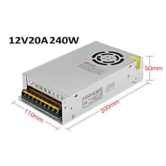 Fonte de alimenta&ccedil;&atilde;o 240W 12V 20A com ventoinha, alta qualidade