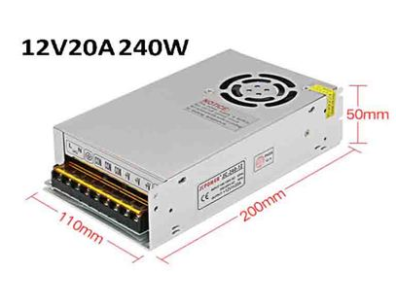 Fonte de alimenta&ccedil;&atilde;o 240W 12V 20A com ventoinha, alta qualidade - Imagem 1
