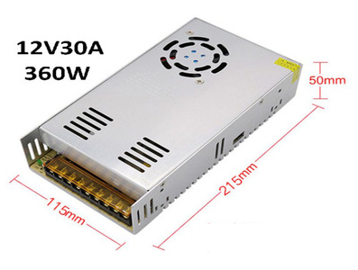 Fonte de Alimenta&ccedil;&atilde;o 12V 360W 30A com Ventoinha, Alta Qualidade - Imagem 1