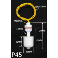 Interruptor de controle de n&iacute;vel por boia P45, pl&aacute;stico, pequeno, 100 V 0,5 A