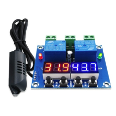 M&oacute;dulo controlador digital de temperatura e umidade XH-M452, alta precis&atilde;o, DC 12V 10A, LED digital, sa&iacute;da dupla, com sensor SHT