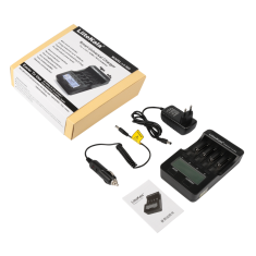 LiitoKala Lii-500 Carregador Multifuncional para 18650 e 26650 com Sa&iacute;da USB 5V, Display LCD Grande, Plug UE