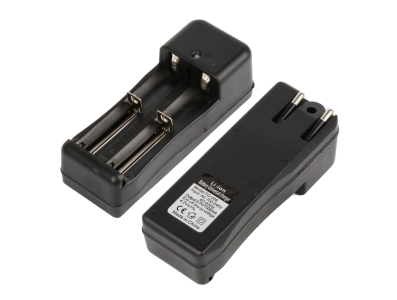 Carregador inteligente universal Li-ion 2 canais com plug EU para baterias 18650, 14500 e 16340 - Imagem 1