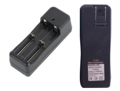 Carregador inteligente de 2 canais com plug padr&atilde;o EUA para baterias Li-ion 18650 recarreg&aacute;veis compat&iacute;vel com 14500 e 16340 - Imagem 1
