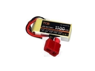 Bateria DC de l&iacute;tio TCB 7,4 V 1100 mAh 25C amarela - Imagem 1