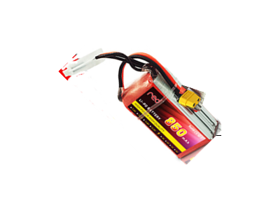 Bateria LiPo 4S 14,8V 850mAh 25C Vermelha - Imagem 1