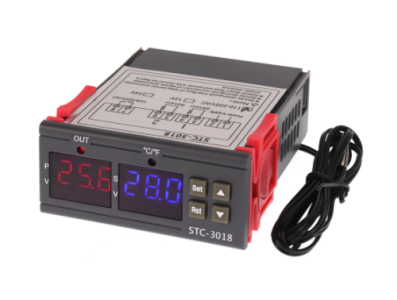 Controlador de Temperatura STC-3018 AC 110-220V, Display Duplo, Ajust&aacute;vel para Duas Temperaturas, Cabo de 1 m - Imagem 1