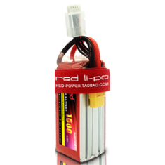 Bateria LiPo RED 2S 7,4V 1500mAh 25C, alta pot&ecirc;ncia e qualidade