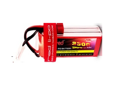 Bateria LiPo 2S 7,4V 3300mAh 25C Vermelha - Imagem 1