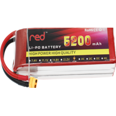 Bateria LiPo RED 5200mAh 7,4V (2S) 25C