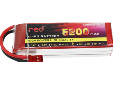 Bateria LiPo RED 5200mAh 2S 7,4V 35C - Imagem 1