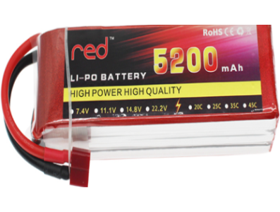 Bateria LiPo RED 3S 11,1V 5200mAh 35C - Imagem 1