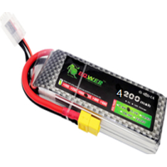 Bateria LiPo Lion 4200 mAh 2S 7,4 V 35C, alta pot&ecirc;ncia e qualidade