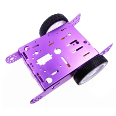 Kit Chassi Rob&oacute;tico Smart 2WD em Alum&iacute;nio Roxo DIY