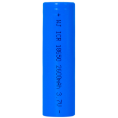 Bateria 18650 recarreg&aacute;vel de &iacute;on de l&iacute;tio 3,7 V 2600 mAh capacidade total