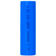 Bateria 18650 recarreg&aacute;vel de &iacute;on de l&iacute;tio 3,7 V 2600 mAh capacidade total