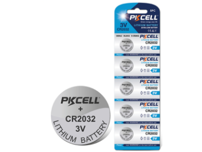 Kit com 5 unidades de bateria bot&atilde;o de l&iacute;tio PKCELL CR2032 3V - Imagem 1