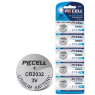 Kit com 5 unidades de bateria bot&atilde;o de l&iacute;tio PKCELL CR2032 3V