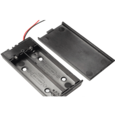 Suporte para 2 c&eacute;lulas 18650 com tampa