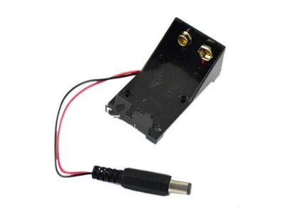 Caixa para bateria 9V sem tampa com conector DC - Imagem 1