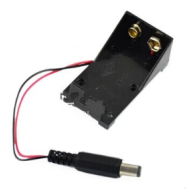 Caixa para bateria 9V sem tampa com conector DC