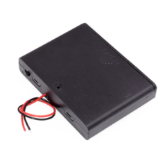 Porta-pilhas para 6 pilhas AA com tampa e interruptor liga/desliga