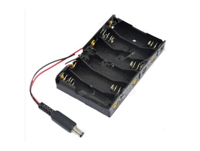 Porta-pilhas para 6 pilhas AA em caixa com conector DC sem tampa - Imagem 1