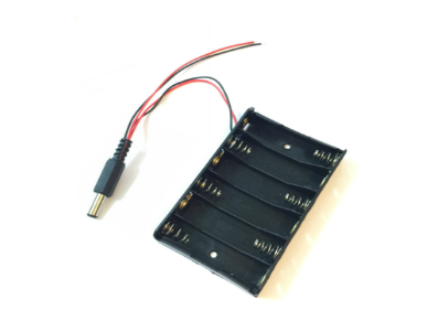 Suporte para 6 pilhas AA com 4 fios DC, sem tampa - Imagem 1