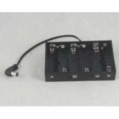 Caixa porta-pilhas 6x AA com conector DC 2.1 angular, sem tampa