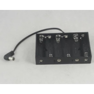 Caixa porta-pilhas 6x AA com conector DC 2.1 angular, sem tampa