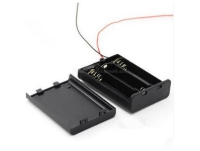 Porta-pilhas para 3 pilhas AA com tampa e interruptor on/off - Imagem 1