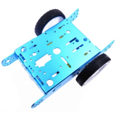 Kit chassi DIY para carro rob&ocirc; inteligente 2WD em alum&iacute;nio azul